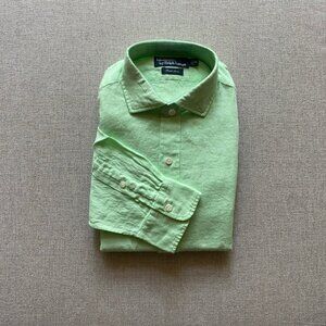 Polo Ralph Lauren Men's New Lime Green Linen Long Sleeve Shirt Size Medium